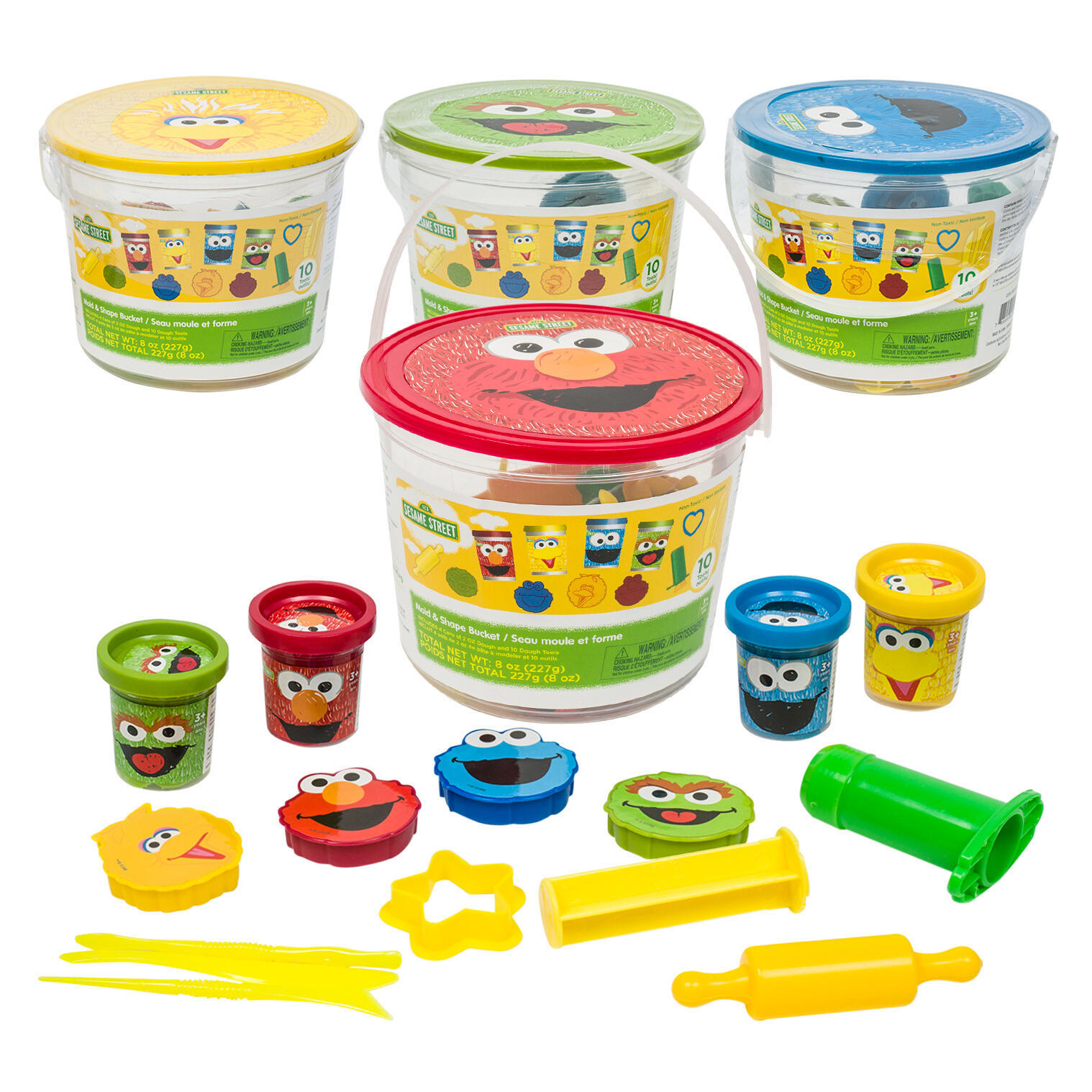 Wholesale 14Piece Sesame Street Dough Bucket Set Assorted