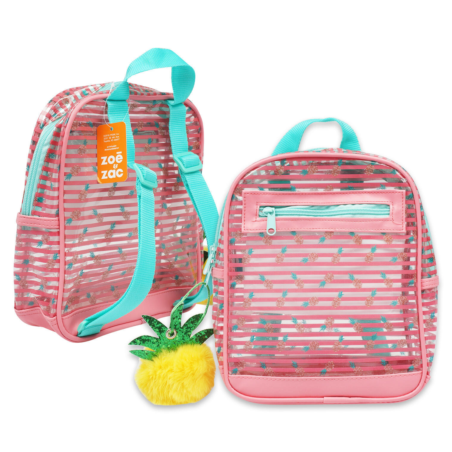 pink clear mini backpack