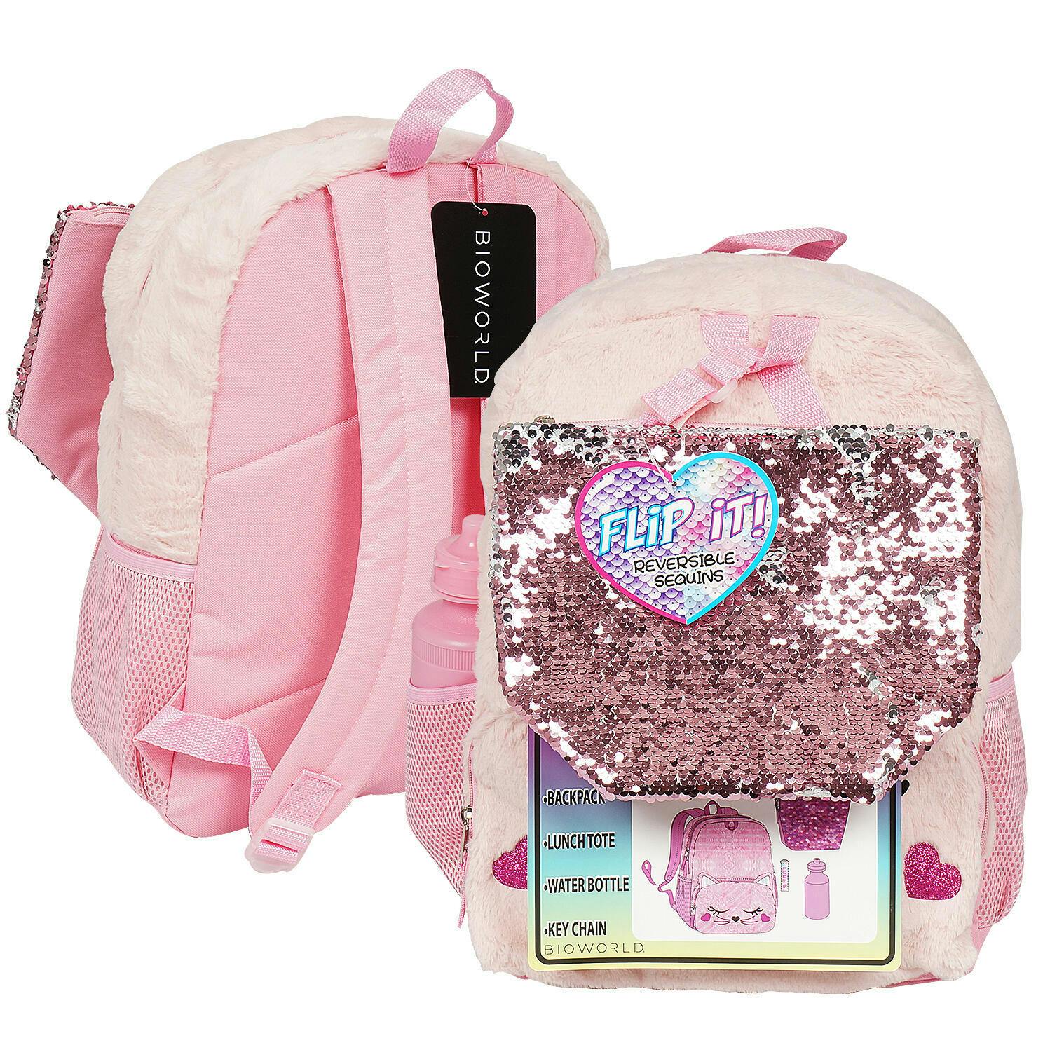 Wholesale 16" Cat Plush Backpack Set 4 Piece Pink (SKU 2346370