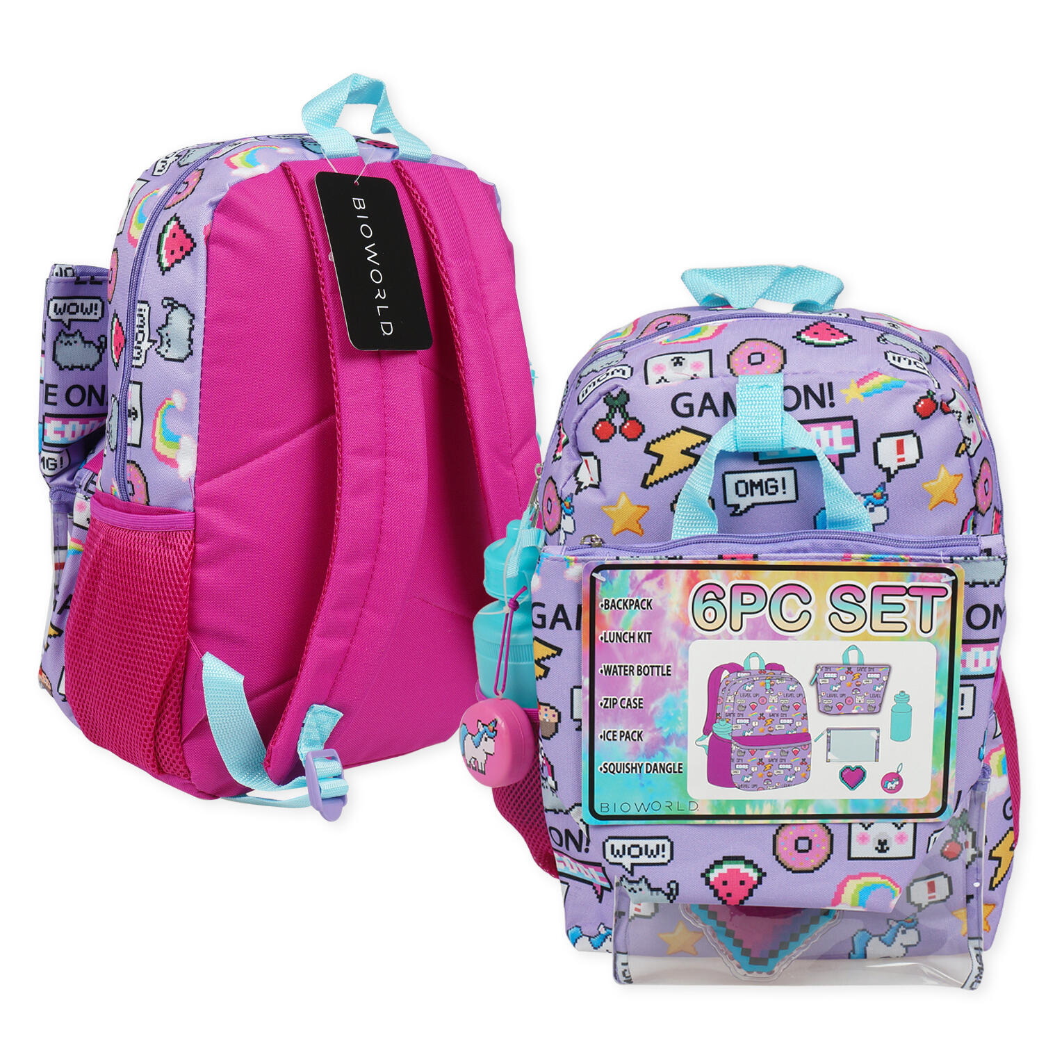 Wholesale 16" Classic Game On Backpack Set with Lunch Bag 6 Piece