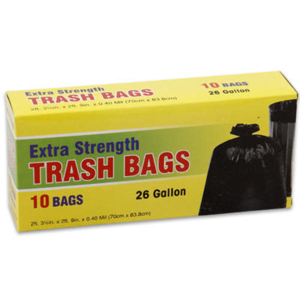 Wholesale 10 Bags 26 Gallon Extra Strength Black Trash Bag