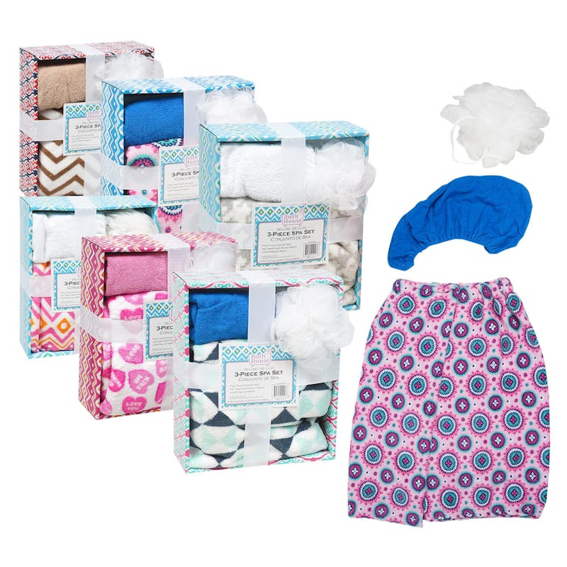 3 Piece Spa Towel Gift Set- Assorted