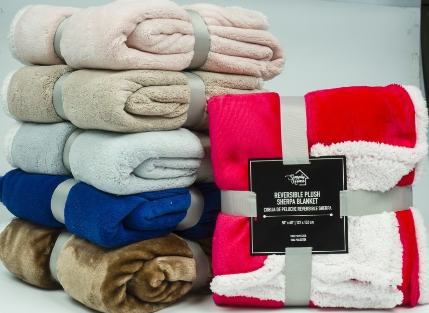 Wholesale Plush Sherpa Blankets 50" x 60"
