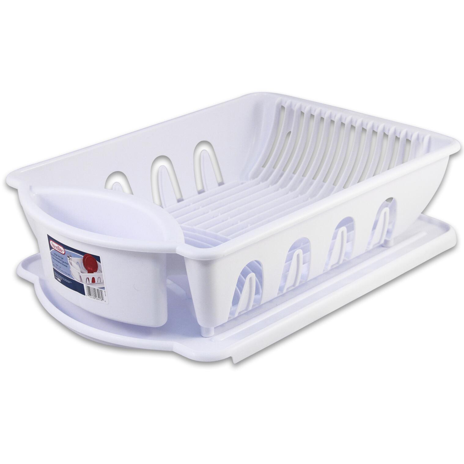 Wholesale 2 Piece Large Sterilite Dish Drainer White DollarDays