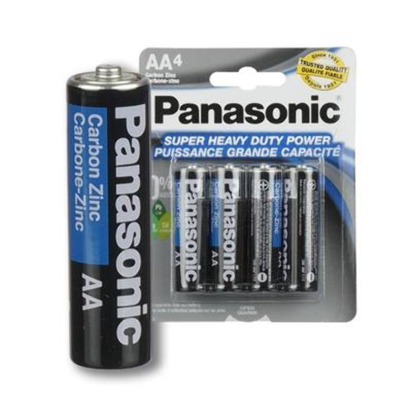 Wholesale Panasonic Batteries Type AA, 4 Packs, Black, Blue