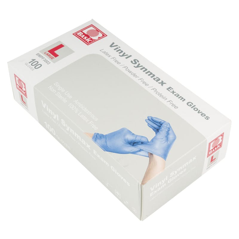 Vinyl Synmax Exam Gloves - Large  100 Count