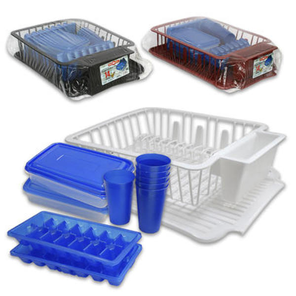 Wholesale Imperial Plastics Dish Drainer 14Piece Set (SKU 2281369