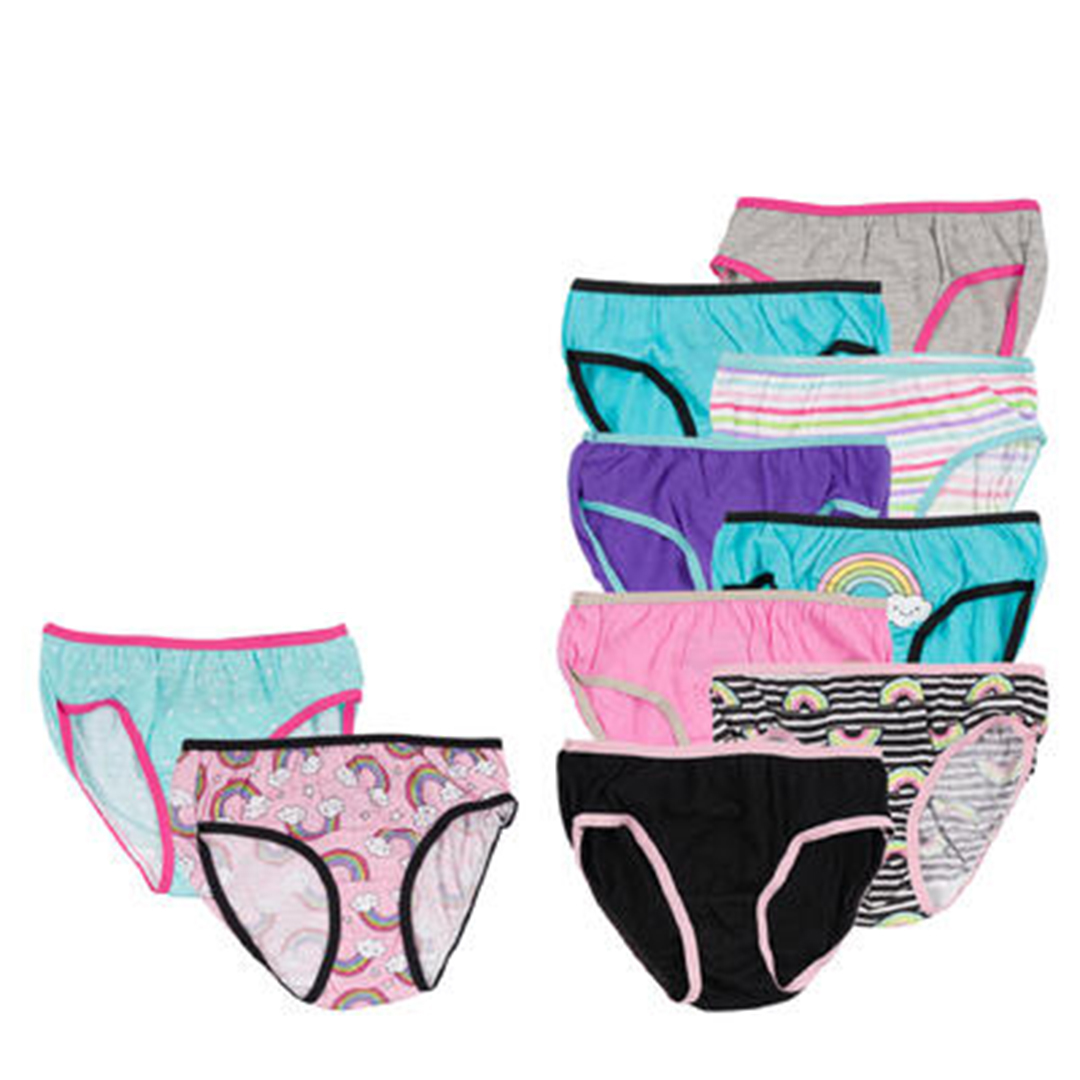 Bulk Girls' Panties, Assorted Designs, XS, S, M, Cotton