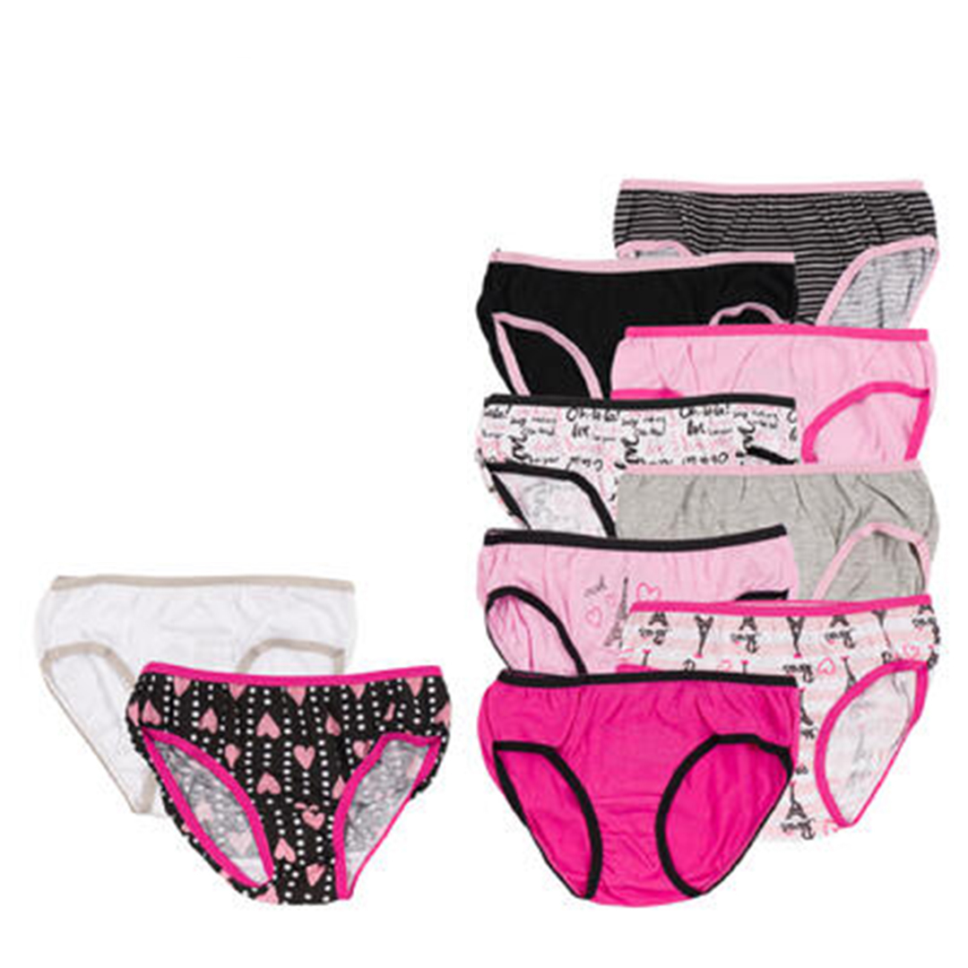 Bulk Toddler Girls' Panties, 10 Designs, 2T-4T, Cotton