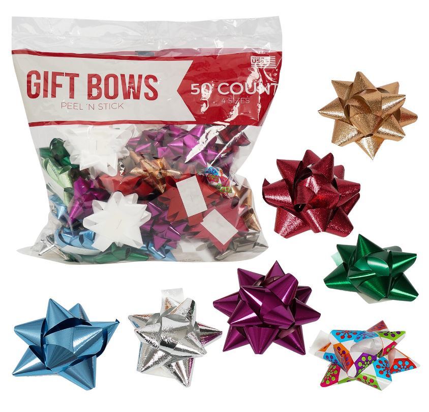 peel 'n stick gift bows - 25 count, Five Below