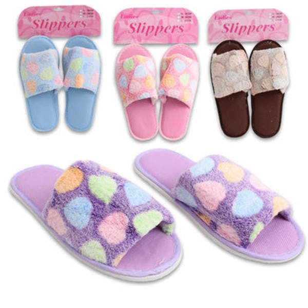 ladies polka dot slippers