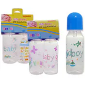 Baby Bottles - 8 oz, 2 Pack, Boy & Girl Prints