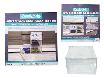 Stackable Shoe Boxes - 4 Piece