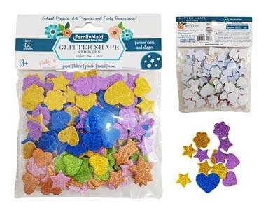 Foam Craft Stickers - Glitter Shapes