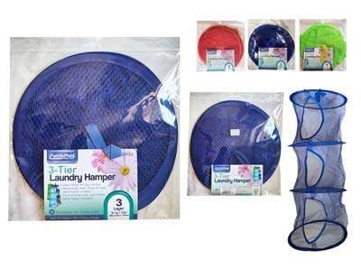 3-Tier Laundry Hampers, Assorted