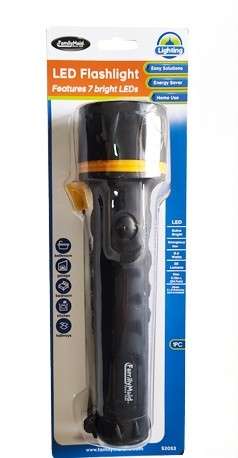 LED Flashlight, 9.75" - Black