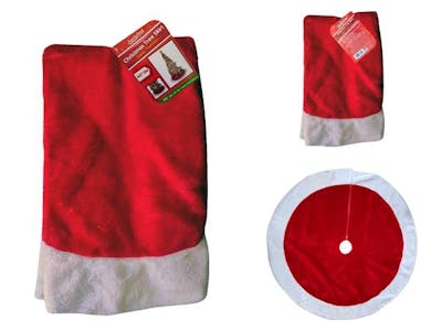 Christmas Tree Skirt, 40" - Red and White