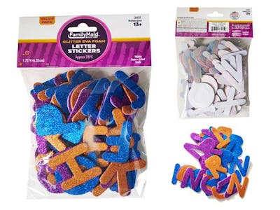 Foam Letter Stickers with Glitter - 78 Pieces
