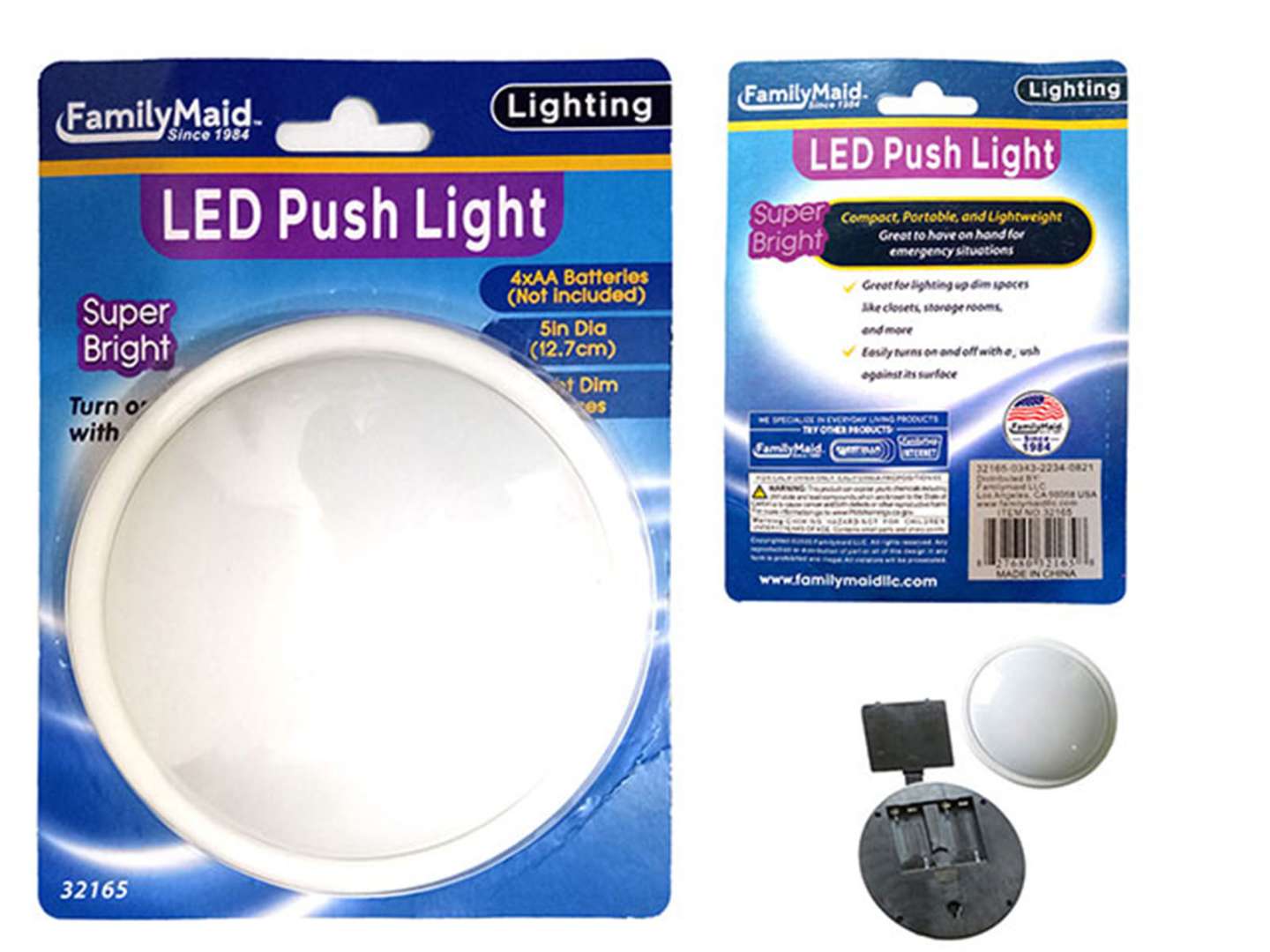 Push Lights - LED, 5, White, Battery Operated