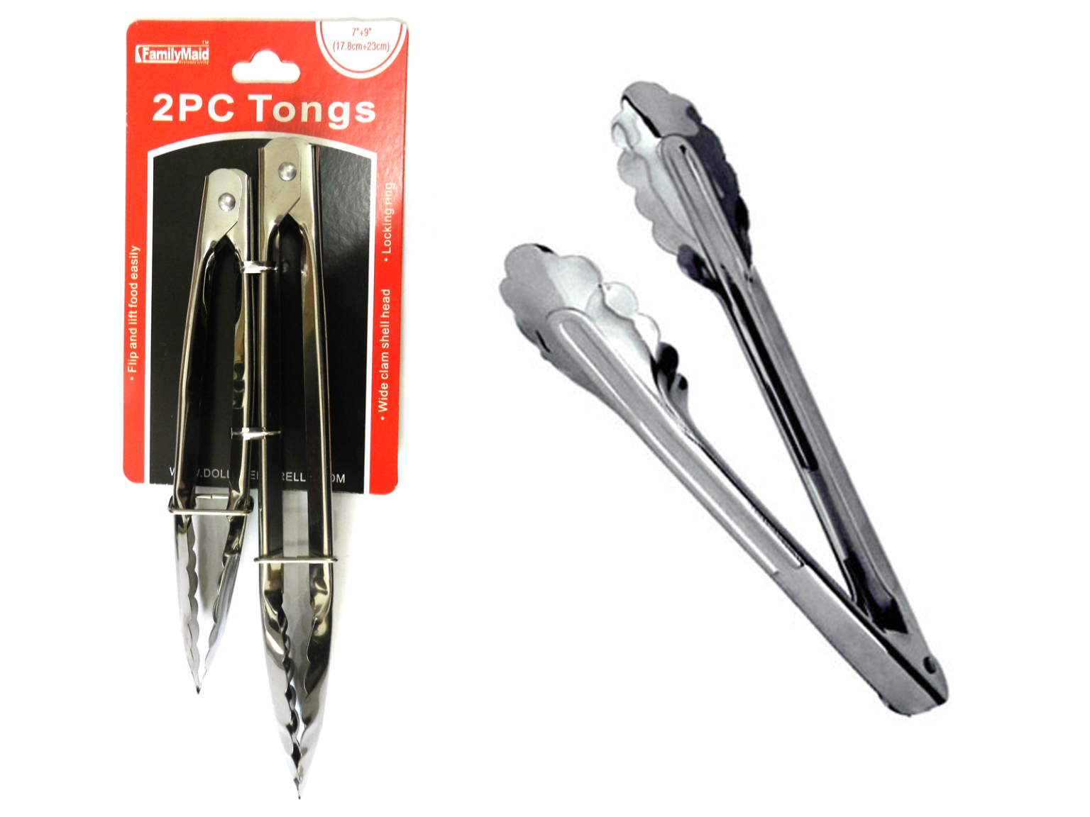 Wholesale 2 Piece Small Kitchen Tongs Set (SKU 2325945) DollarDays