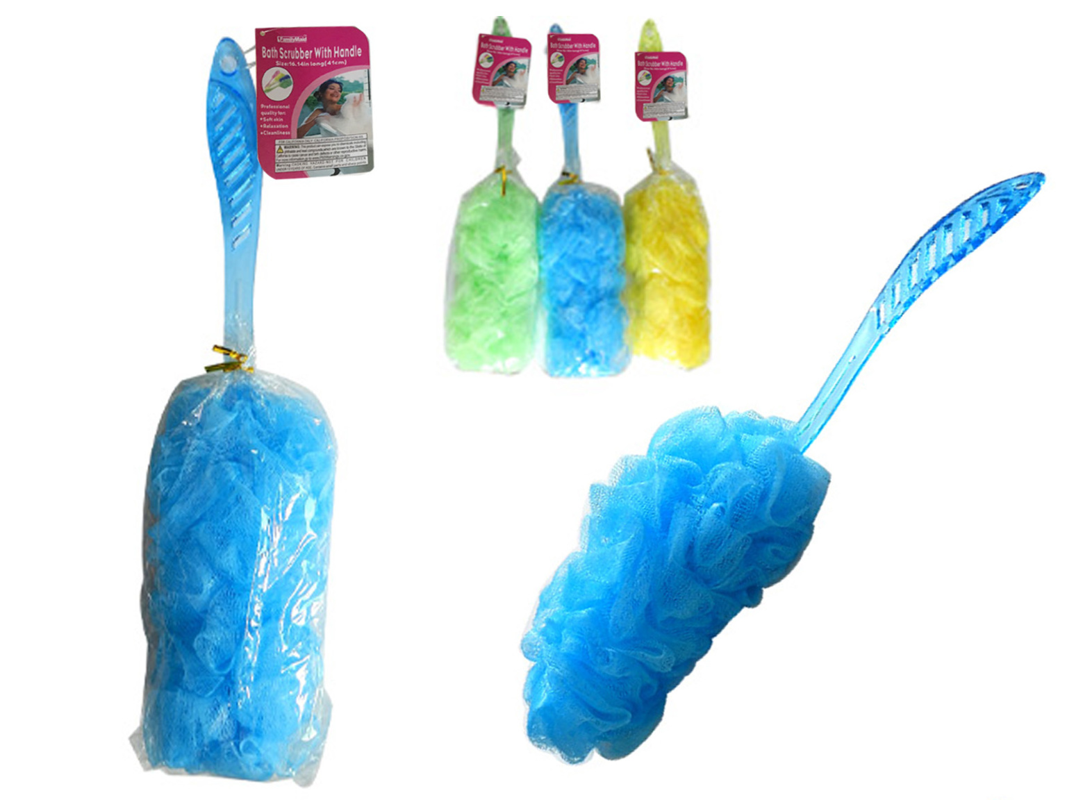 Bulk Bath Body Scrubbers in Assorted Colors