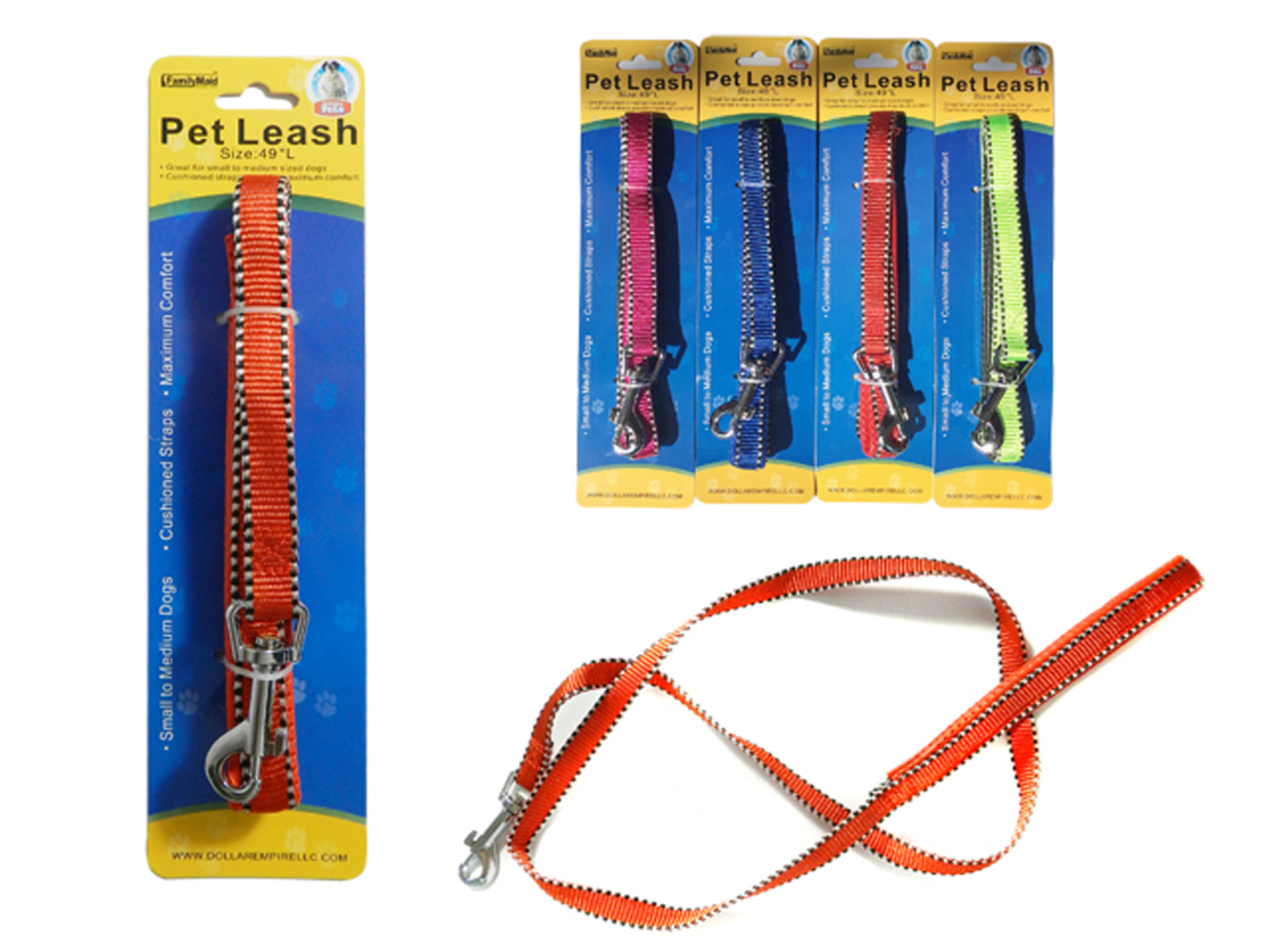 Wholesale Pet Leashes Assorted Colors, 49"
