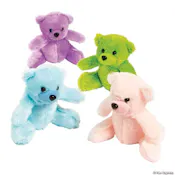 Pastel Stuffed Bears, 4.5" - Assorted