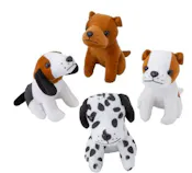 Sitting Stuffed Dogs, 5.5" - Assorted