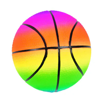 Mini Inflatable Rainbow Basketball - 5"