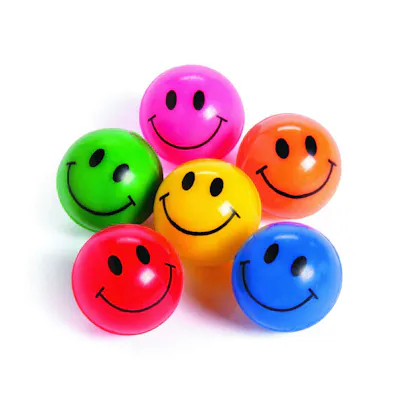 Smile Face Bouncy Balls, 1" - Assorted