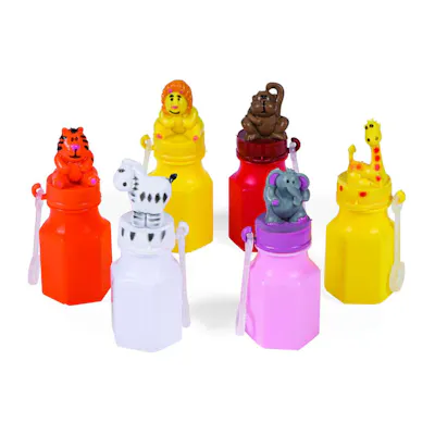 Mini Zoo Animals Bubble Bottles - Assorted