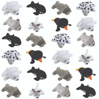 Mini Arctic Stuffed Animals, 4" - Assorted