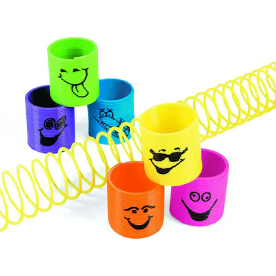 Mini Plastic Smile Face Magic Springs - 1.38"