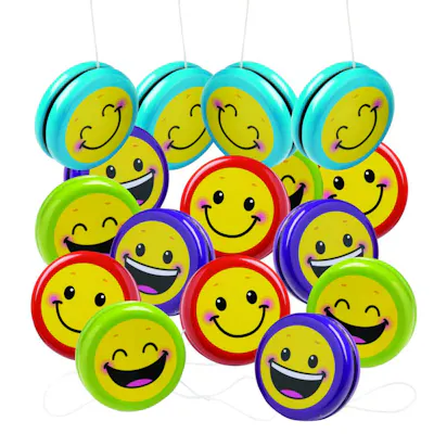 Metal Smile Face Yo-Yos, 2" - Assorted