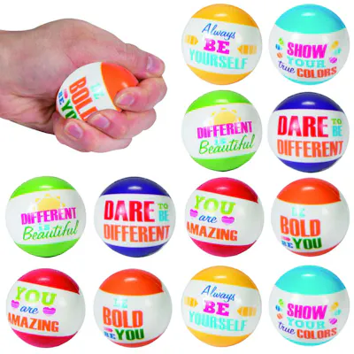 Mini Motivational Stress Balls, 2" - Assorted