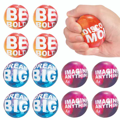 Watercolor Motivational Stress Balls, 2.25" - Assorted