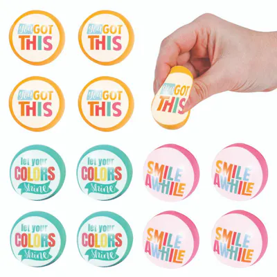 Happy Day Motivational Stress Balls, 2.25" - Assorted