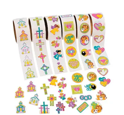 Religious Sticker Rolls - Assorted