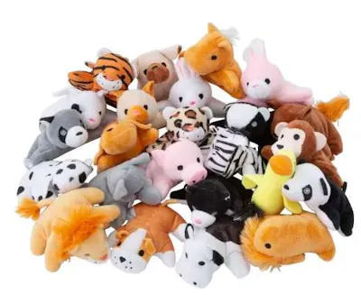 Mini Bean Bag Stuffed Animals, 4" - Assorted