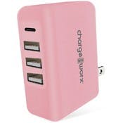 4-Port USB and USB-C Wall Charger - Pink