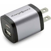 Compact USB and USB-C Wall Chargers - Silver