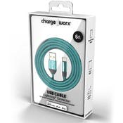 6' Lightning USB Cables - Turquoise
