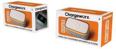 Speaker Clocks with Wireless Charging - White