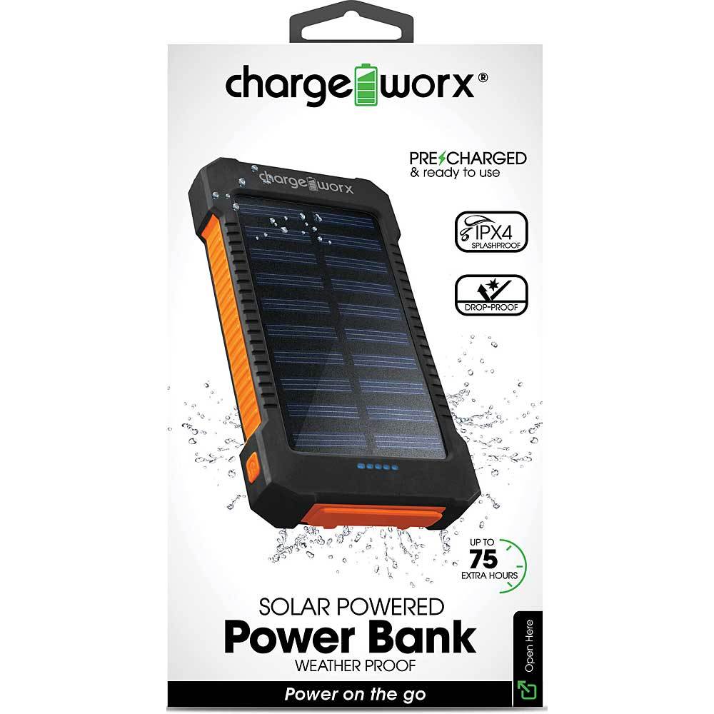 10,000 mAh Solar Power Banks - Dual USB, Splashproof