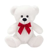 Plush White Sitting Teddy Bears - 8"