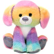 Stuffed Dog Toys - Rainbow Colors, 10"