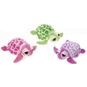 Big Eyed Turtle Plush Toy - 8", Glittered, Assorted Colors