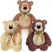 Bear Plush Toys - Bow Ties, Assorted Colors, 15"
