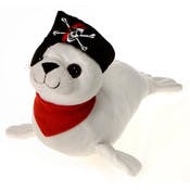 Pirate Seal Plush Toys - White, 14.5"