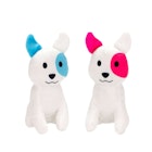 Stuffed Dogs with Eye Patch, Pink and Blue - 8" image number null